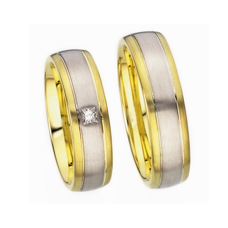 Wedding rings 925 Silber, 333 Gelbgold 514392-60