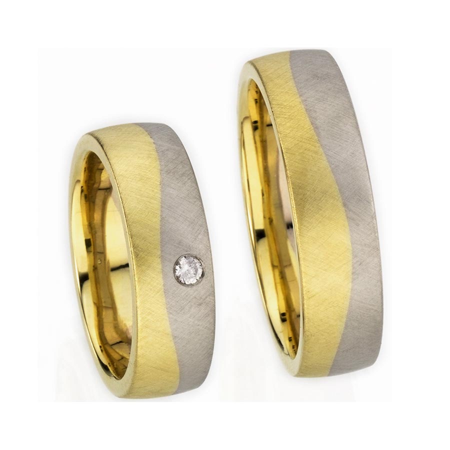 Wedding rings 333 Gelbgold, Weißgold+Pd 514396-65