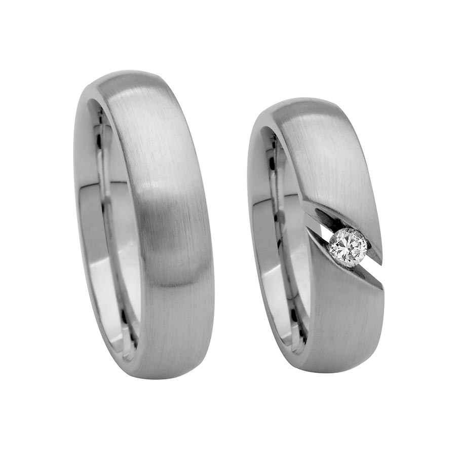 Wedding rings 585 Weißgold+Pd 514411-60
