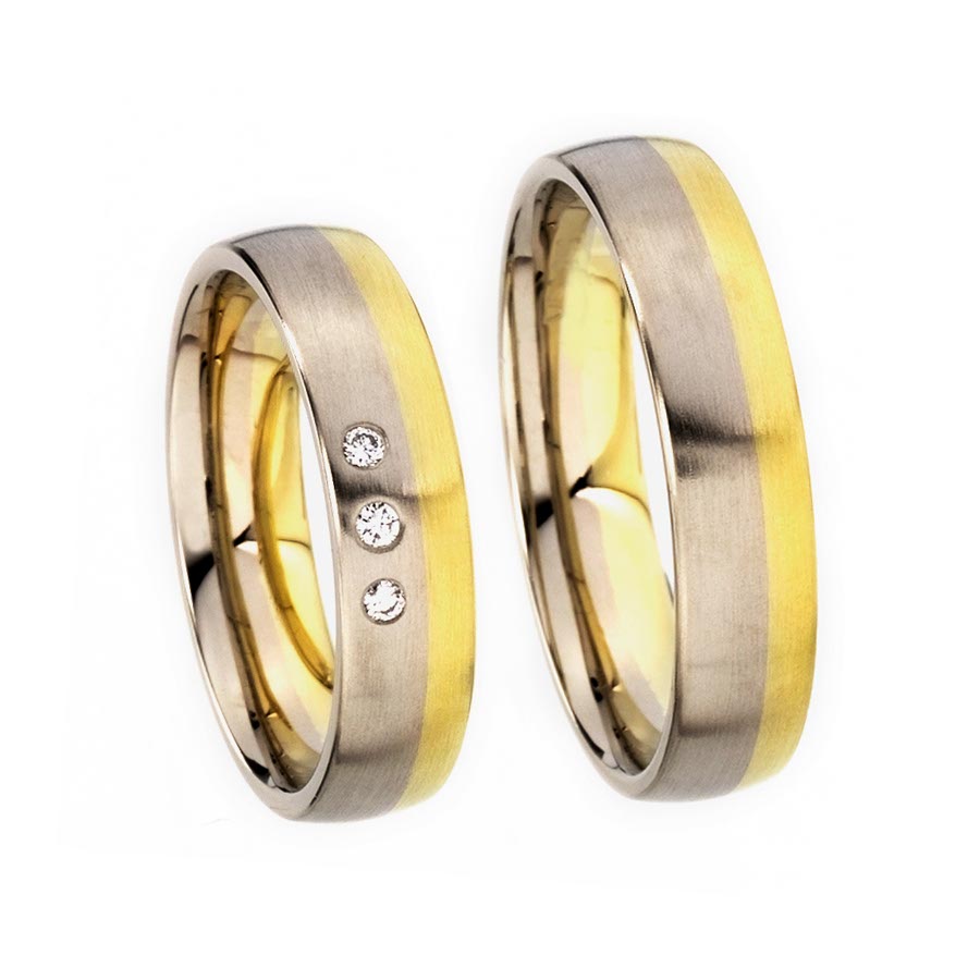Wedding rings 750 Gelbgold, Weißgold+Pd 514621-30