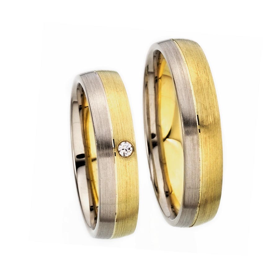 Wedding rings 585 Gelbgold, Weißgold+Pd 514623-50