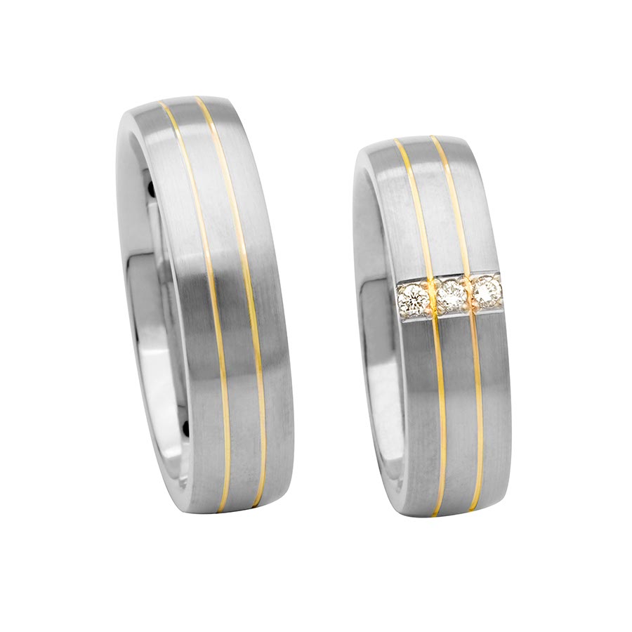 Wedding rings 585 Gelbgold, Weißgold+Pd 514627-60