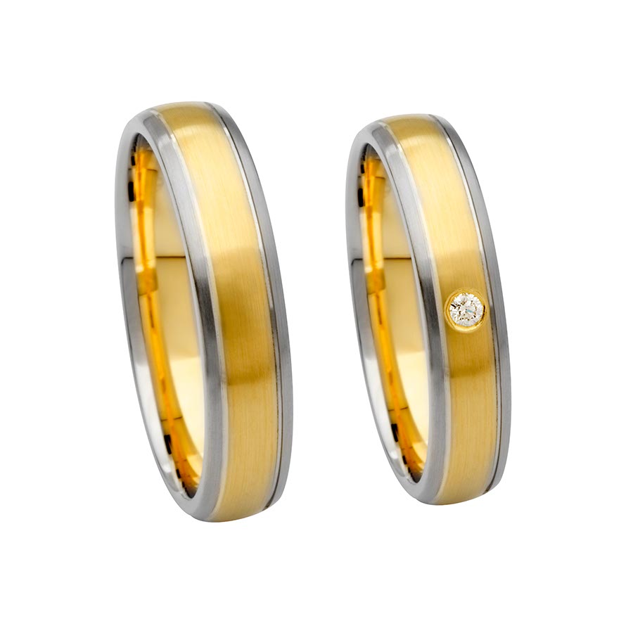 Wedding rings 585 Gelbgold, Weißgold+Pd 514629-50