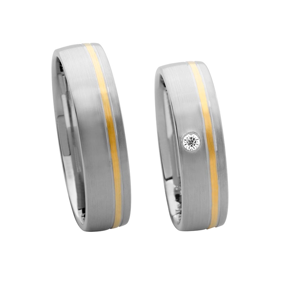Wedding rings 925 Silber, 333 Gelbgold 514630-55