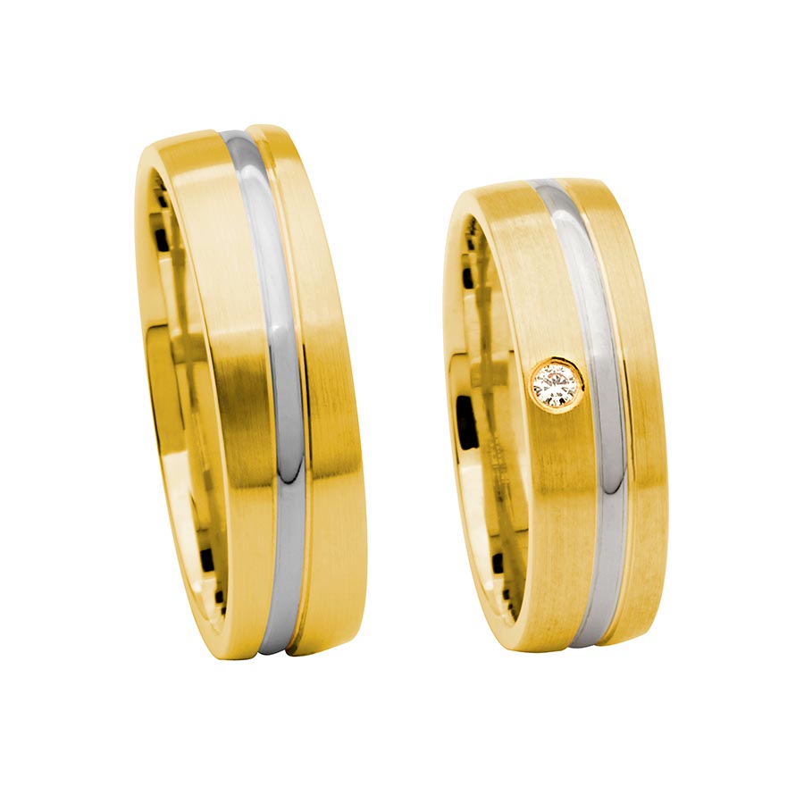 Wedding rings 585 Gelbgold, Weißgold+Pd 514632-60
