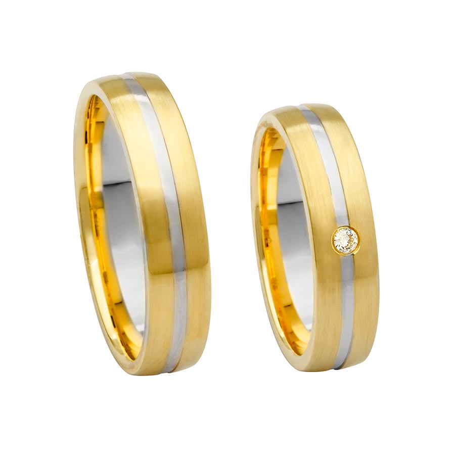 Wedding rings 925 Silber, 333 Gelbgold