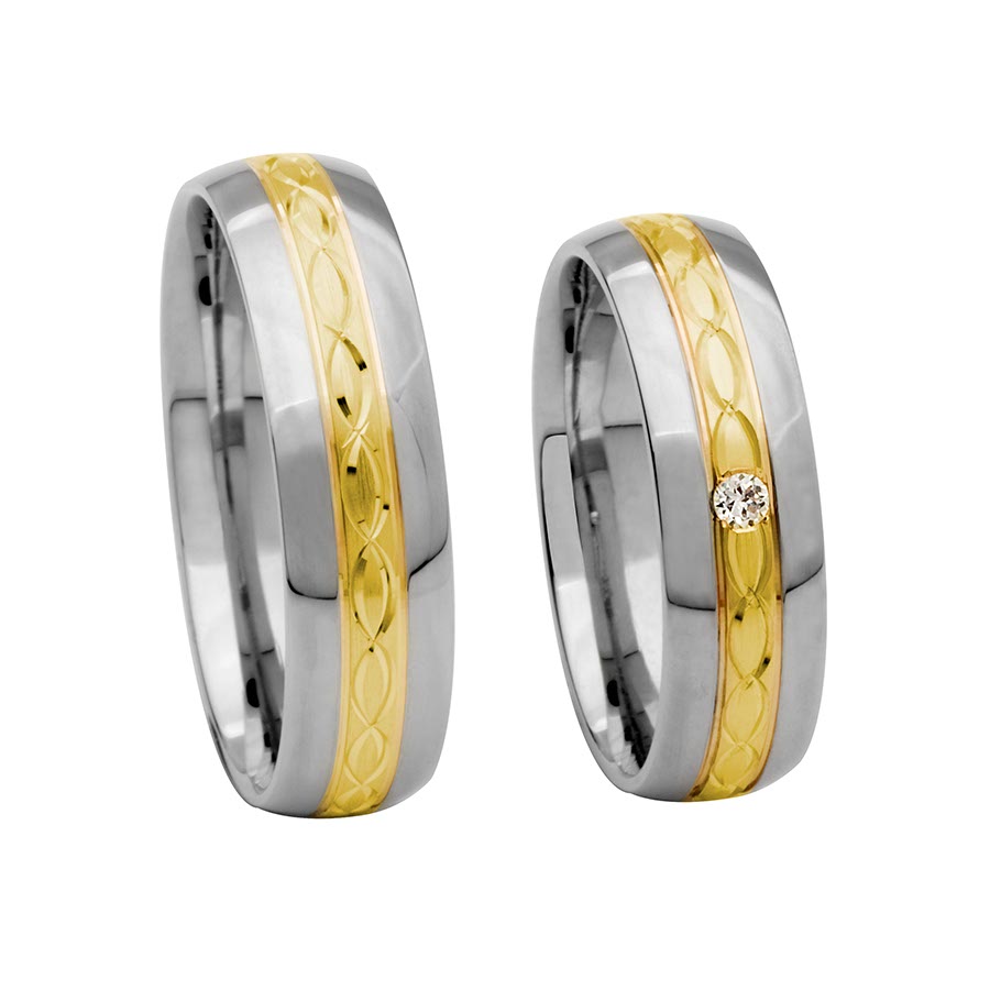 Wedding rings 925 Silber, 585 Gelbgold 514641-60