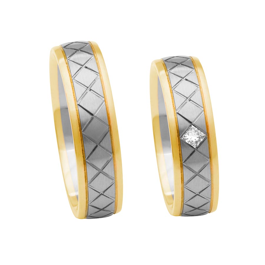 Wedding rings 750 Gelbgold, Weißgold+Pd 514642-60