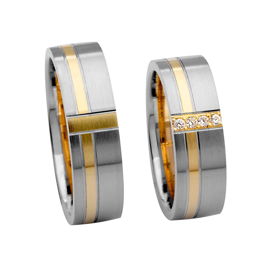 Wedding rings 333 Gelbgold, Weißgold+Pd 514643-65