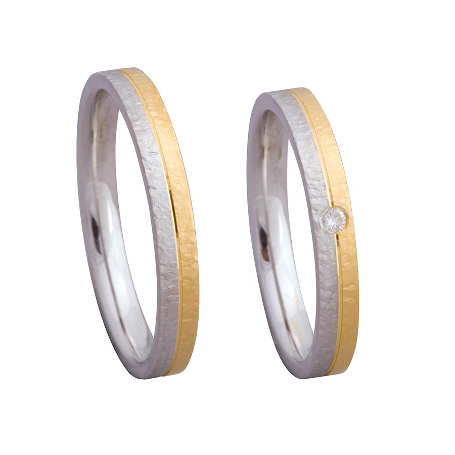 Wedding rings 375 Gelbgold, Weißgold+Pd 514647-30