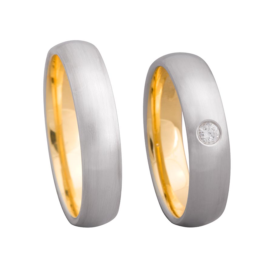 Wedding rings 375 Gelbgold, Weißgold+Pd 514649-50