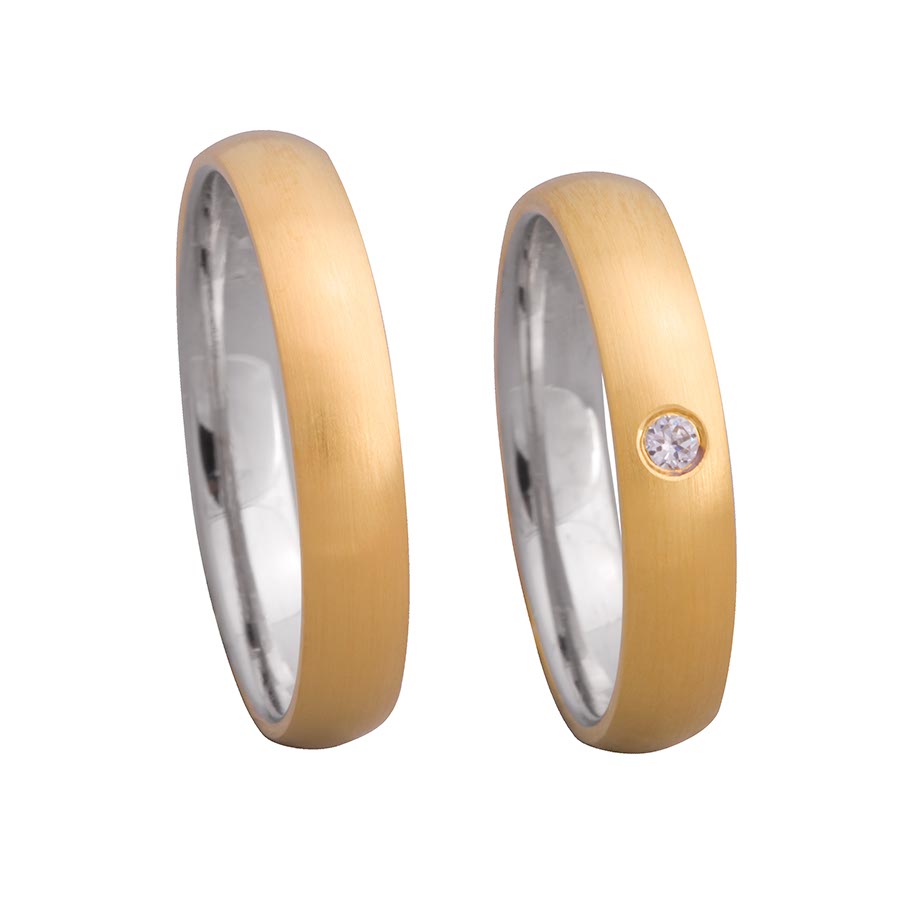 Wedding rings 375 Gelbgold, Weißgold+Pd 514650-40