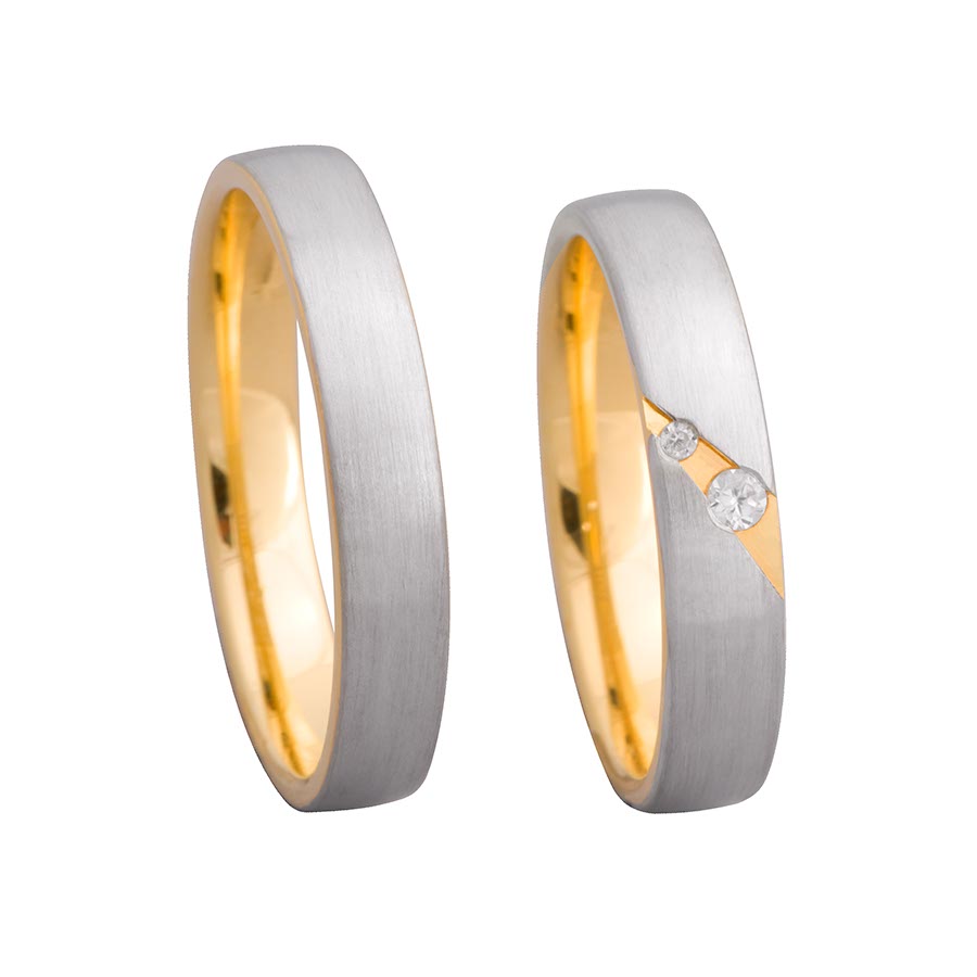 Wedding rings 375 Gelbgold, Weißgold+Pd 514654-40
