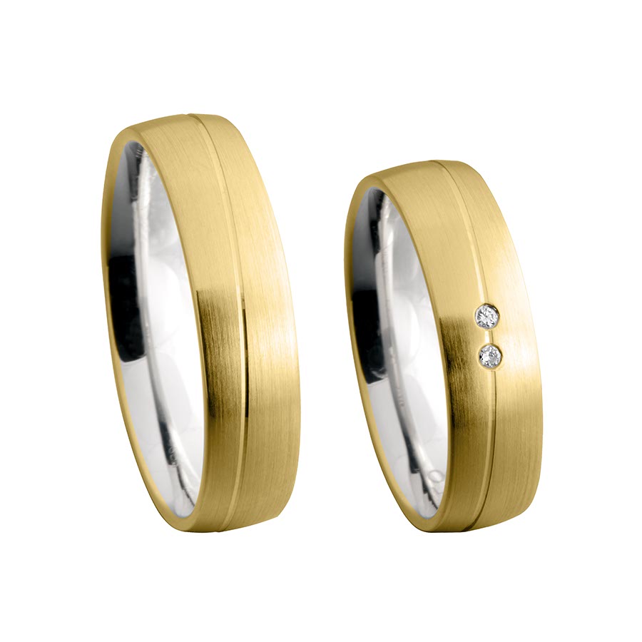 Wedding rings 925 Silber-KERN, 585 Gelbgold, Hybrid 514658-55
