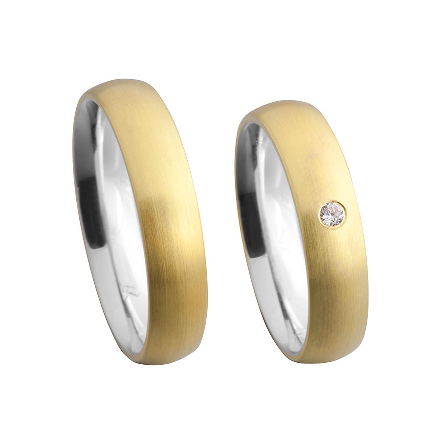 Wedding rings 925 Silber-KERN, 333 Gelbgold, Hybrid 514659-50