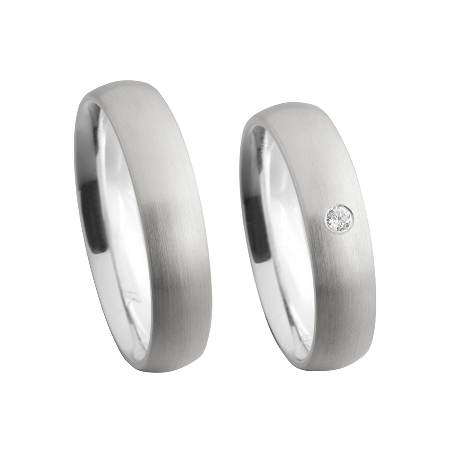 Wedding rings 925 Silber-KERN, 585 Weißgold+Pd, Hybrid 514659-50