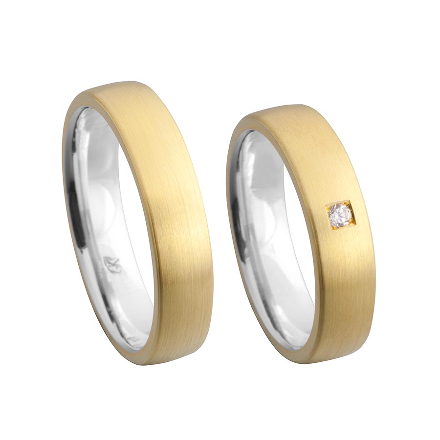 Wedding rings 925 Silber-KERN, 333 Gelbgold, Hybrid 514662-50