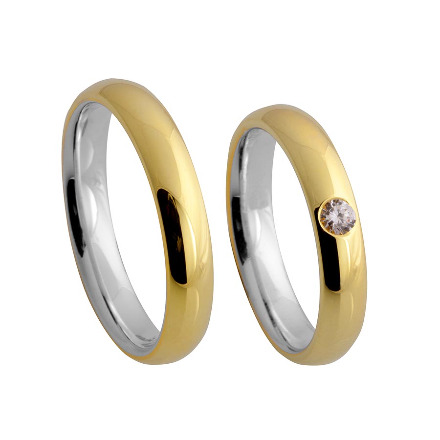 Wedding rings 925 Silber-KERN, 333 Gelbgold, Hybrid 514669-40