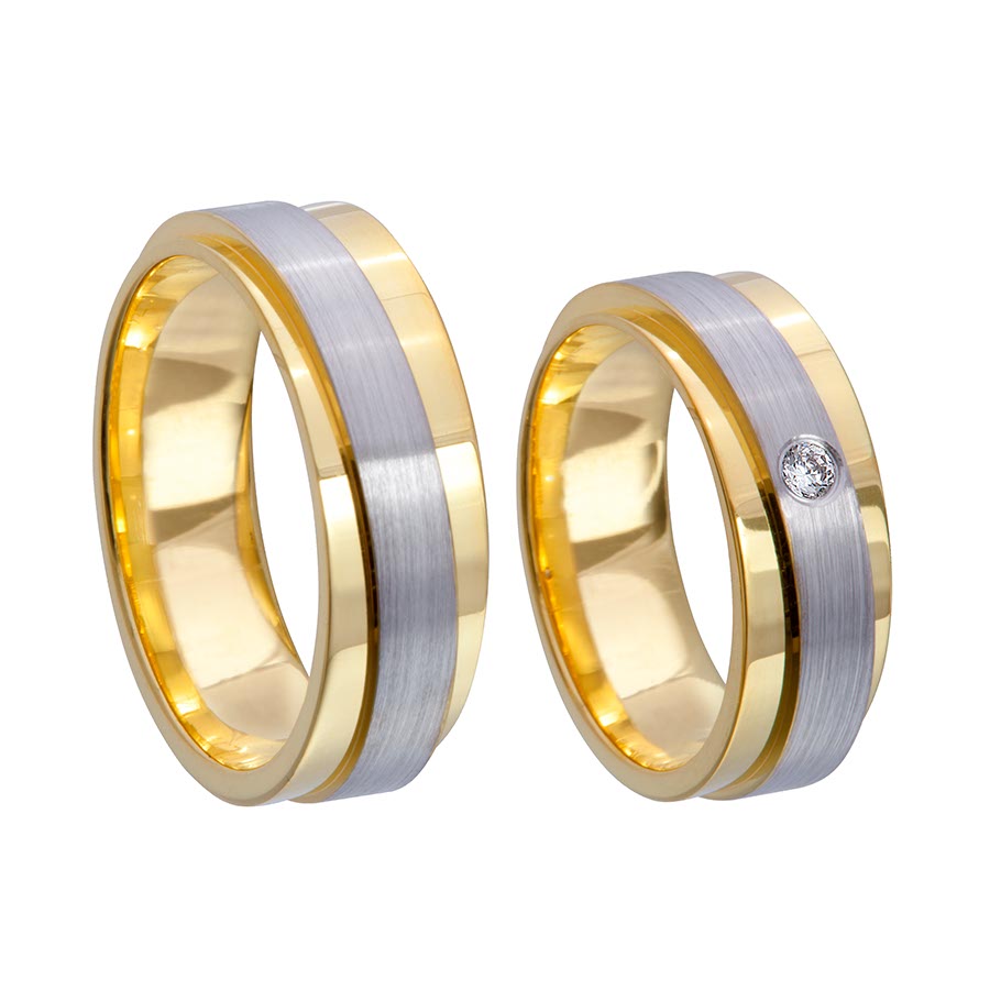 Wedding rings 375 Gelbgold, Weißgold+Pd 514674-70