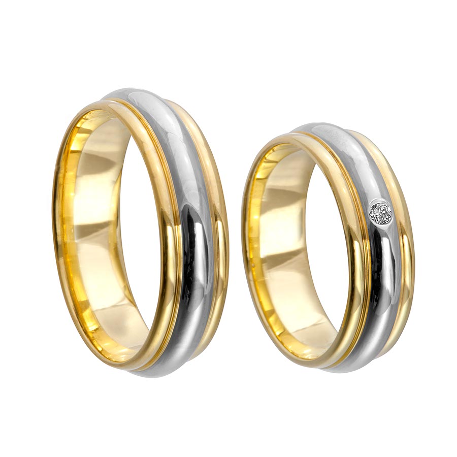 Wedding rings 375 Gelbgold, Weißgold+Pd 514676-63