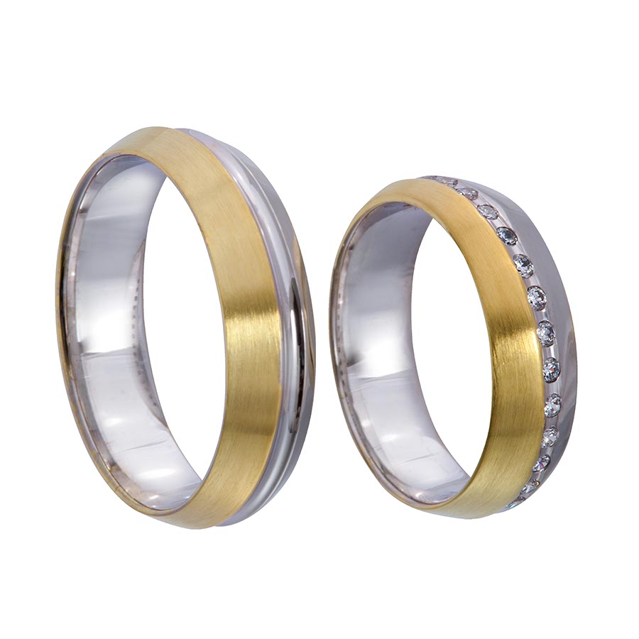 Wedding rings 375 Gelbgold, Weißgold+Pd 514677-60