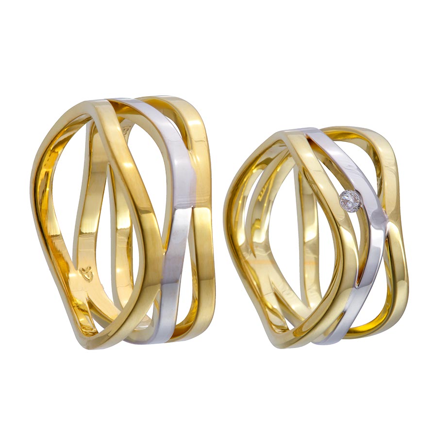 Wedding rings 585 Gelbgold, Weißgold+Pd 514681-95