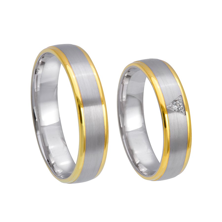 Wedding rings 585 Gelbgold, Weißgold+Pd 514686-50