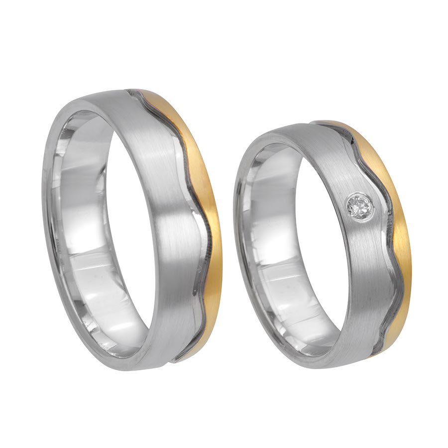 Wedding rings 375 Gelbgold, Weißgold+Pd 514689-60
