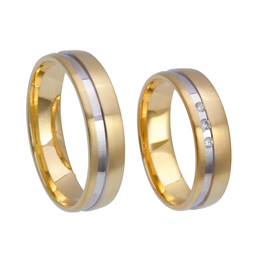 Wedding rings 375 Gelbgold, Weißgold+Pd 514690-55
