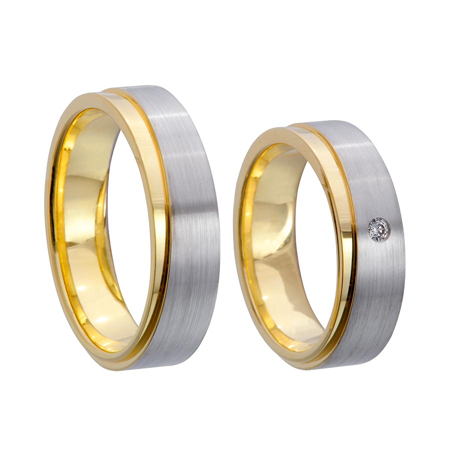 Wedding rings 375 Gelbgold, Weißgold+Pd 514691-60