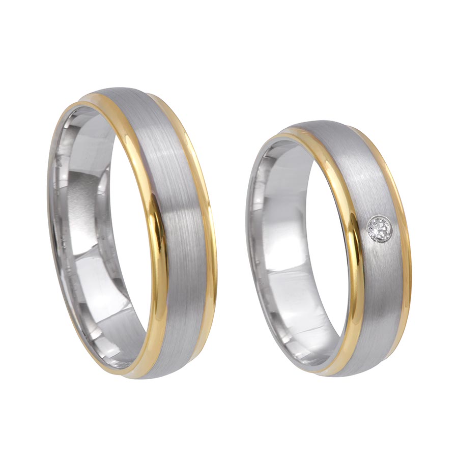 Wedding rings 375 Gelbgold, Weißgold+Pd 514692-55