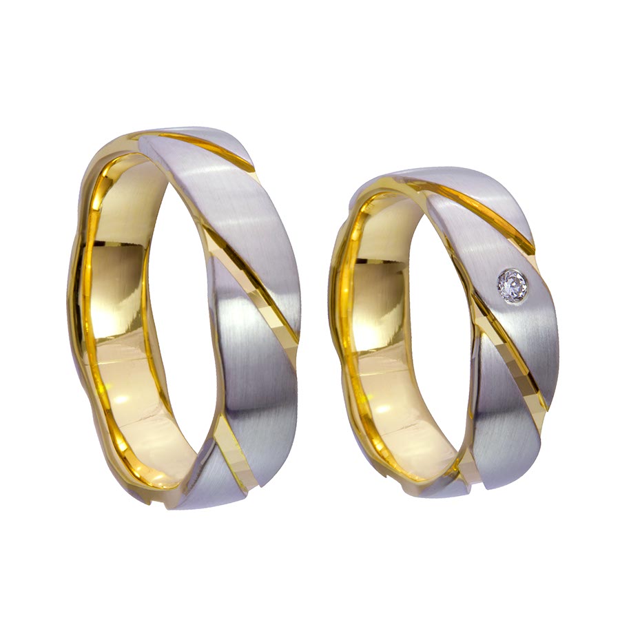 Wedding rings 375 Gelbgold, Weißgold+Pd 514694-60