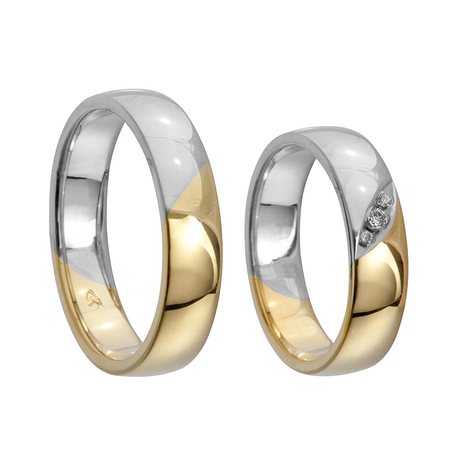 Wedding rings 375 Gelbgold, Weißgold+Pd 514695-50