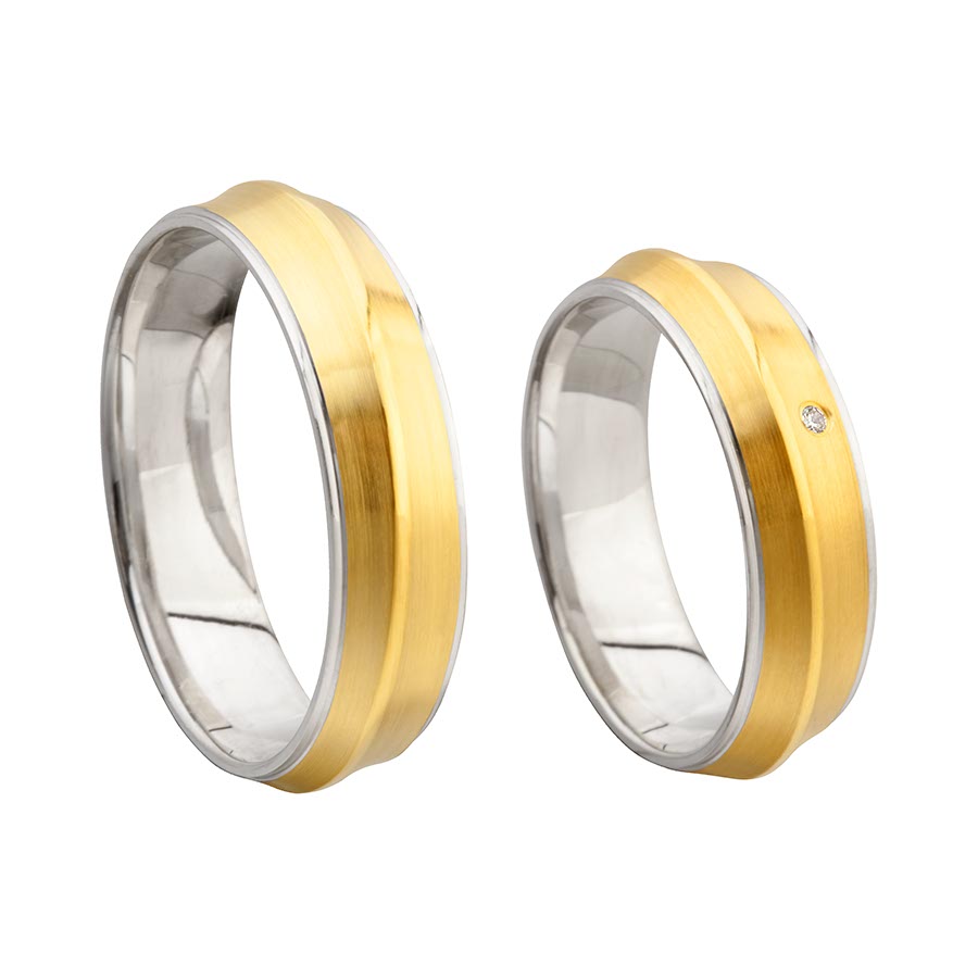 Wedding rings 375 Gelbgold, Weißgold+Pd 514702-58