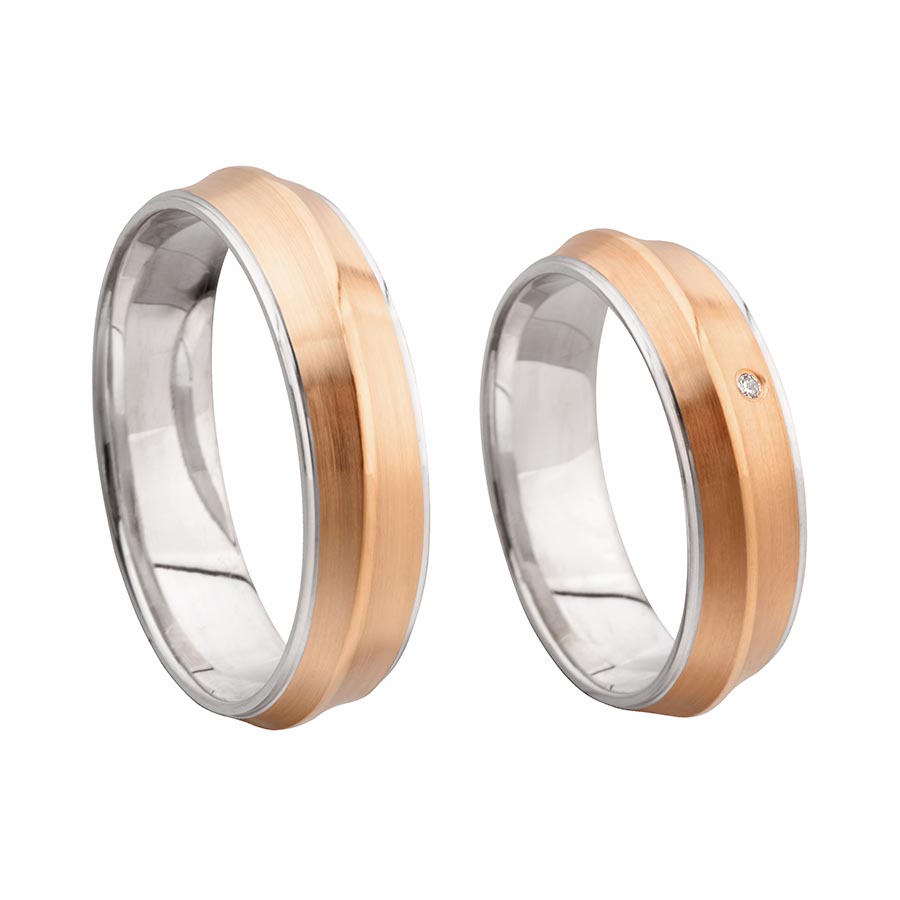 Wedding rings 375 Rotgold, Weißgold+Pd 514702-58