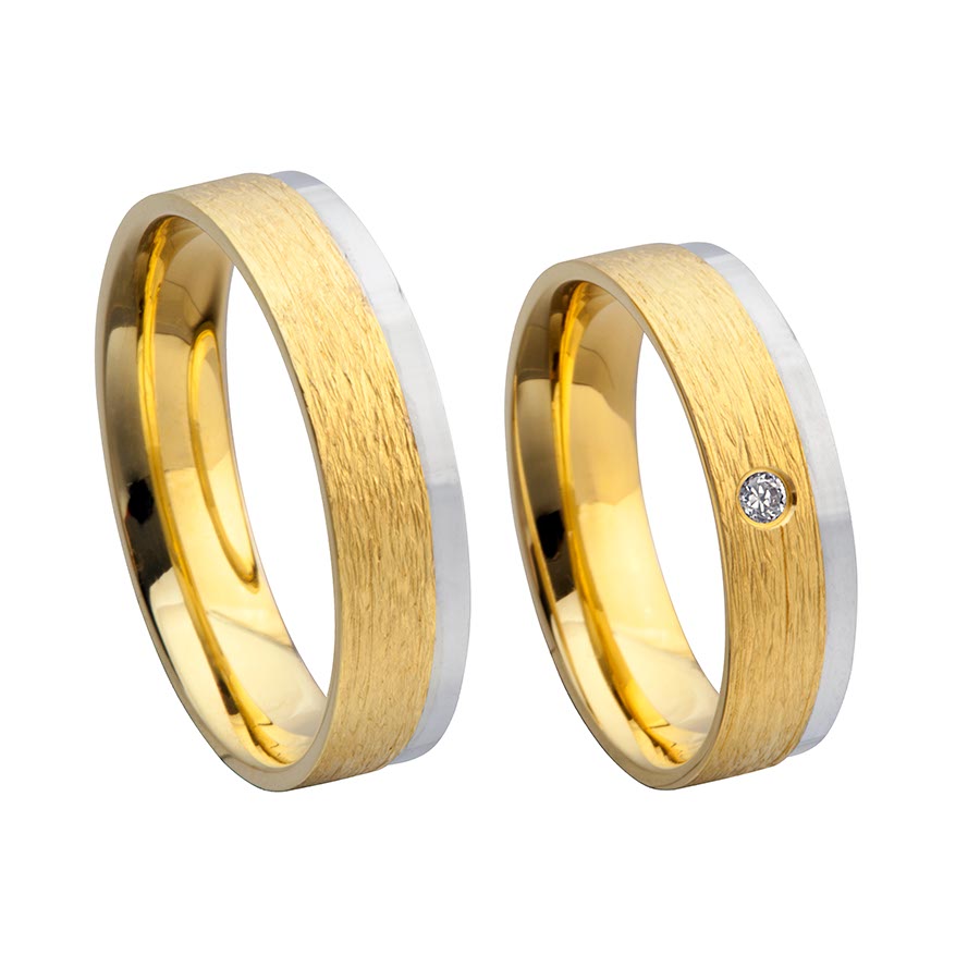 Wedding rings 375 Gelbgold, Weißgold+Pd 514703-55