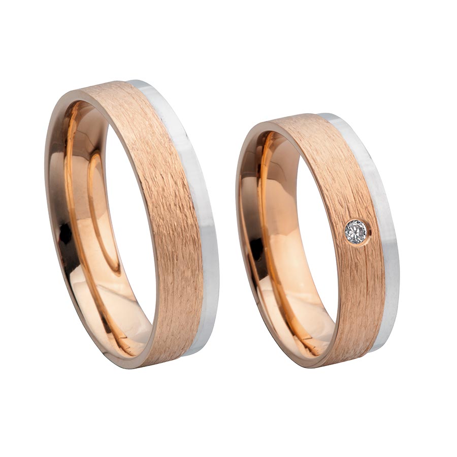 Wedding rings 375 Rotgold, Weißgold+Pd 514703-55
