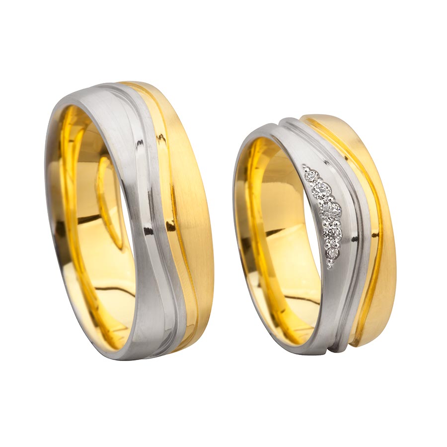 Wedding rings 375 Gelbgold, Weißgold+Pd 514706-70
