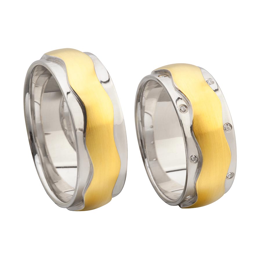 Wedding rings 375 Gelbgold, Weißgold+Pd 514708-80