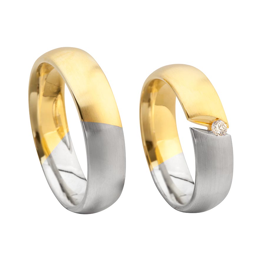 Wedding rings 375 Gelbgold, Weißgold+Pd 514709-60