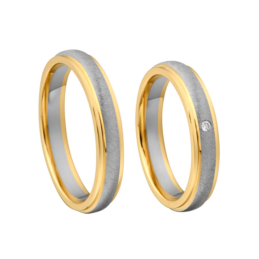 Wedding rings 375 Gelbgold, Weißgold+Pd 514720-40