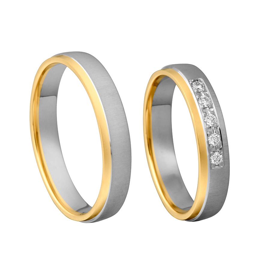 Wedding rings 375 Gelbgold, Weißgold