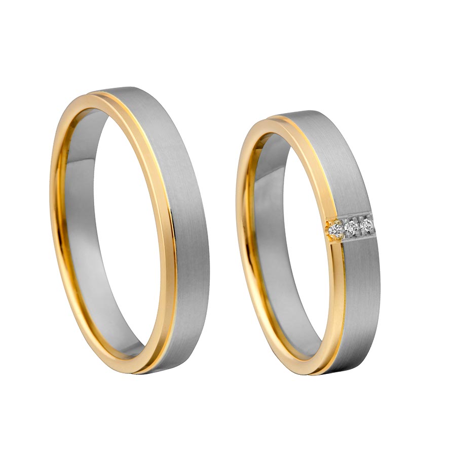 Wedding rings 375 Gelbgold, Weißgold+Pd 514727-40