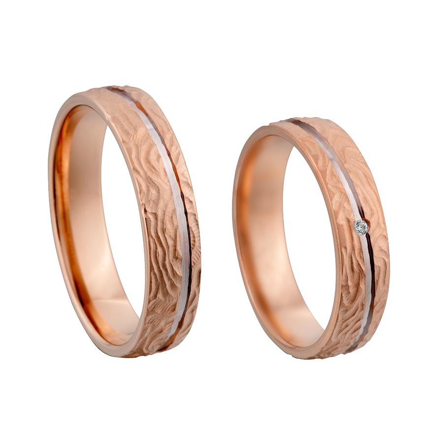 Wedding rings 375 Rotgold, Weißgold+Pd 514744-50