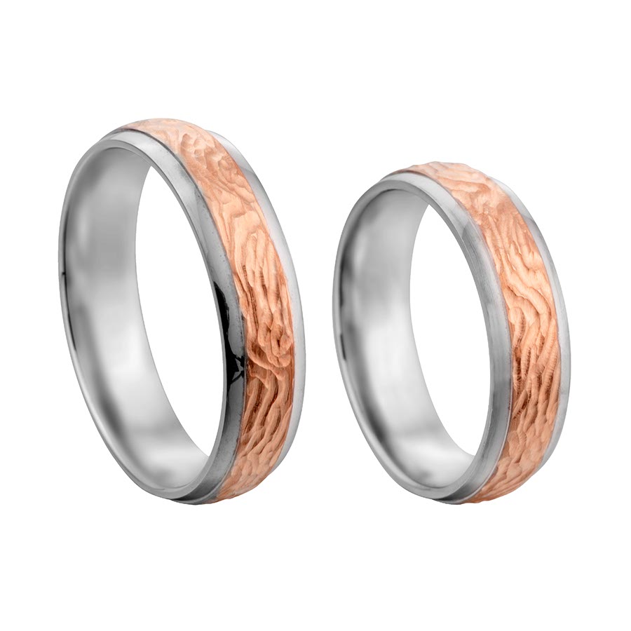 Wedding rings 375 Rotgold, Weißgold+Pd 514745-55