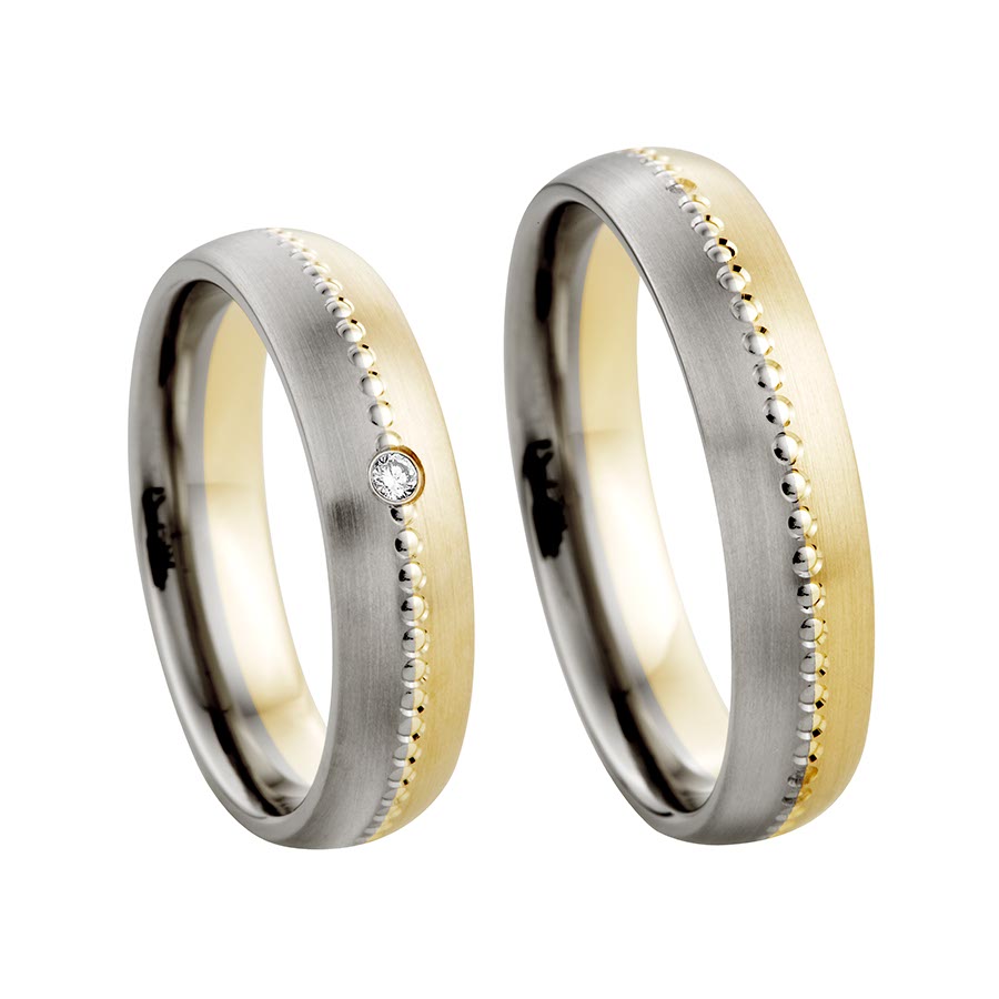 Wedding rings 585 Gelbgold, Weißgold+Pd 514771-50