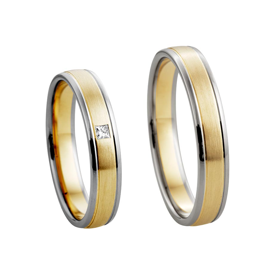 Wedding rings 585 Gelbgold, Weißgold+Pd 514774-40