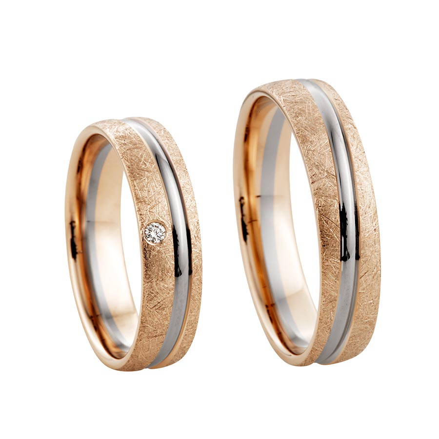 Wedding rings 375 Rotgold, Weißgold+Pd 514775-50