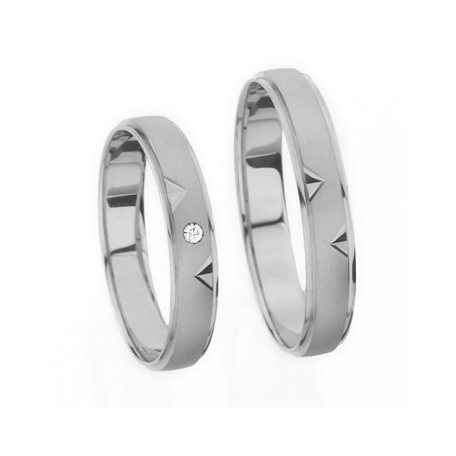 Wedding rings 585 Weißgold+Pd 515150-40