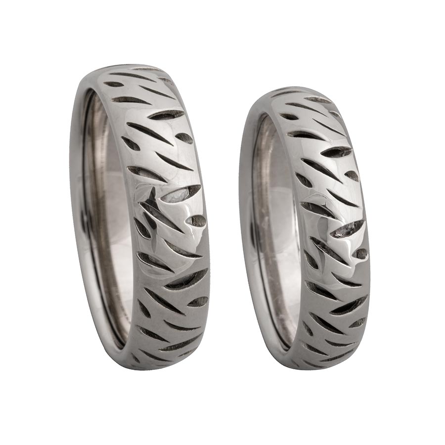 Wedding rings 925 Silber schwarz rhodiniert